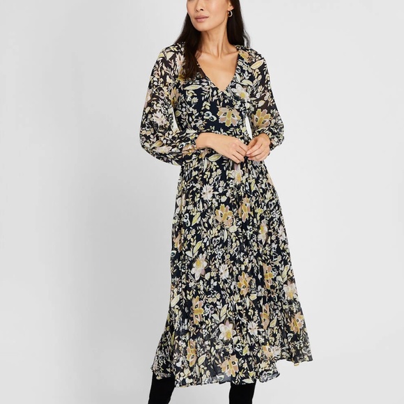 Midi Printed Dress - New With Tags - NEVER WORN - Black Mix
